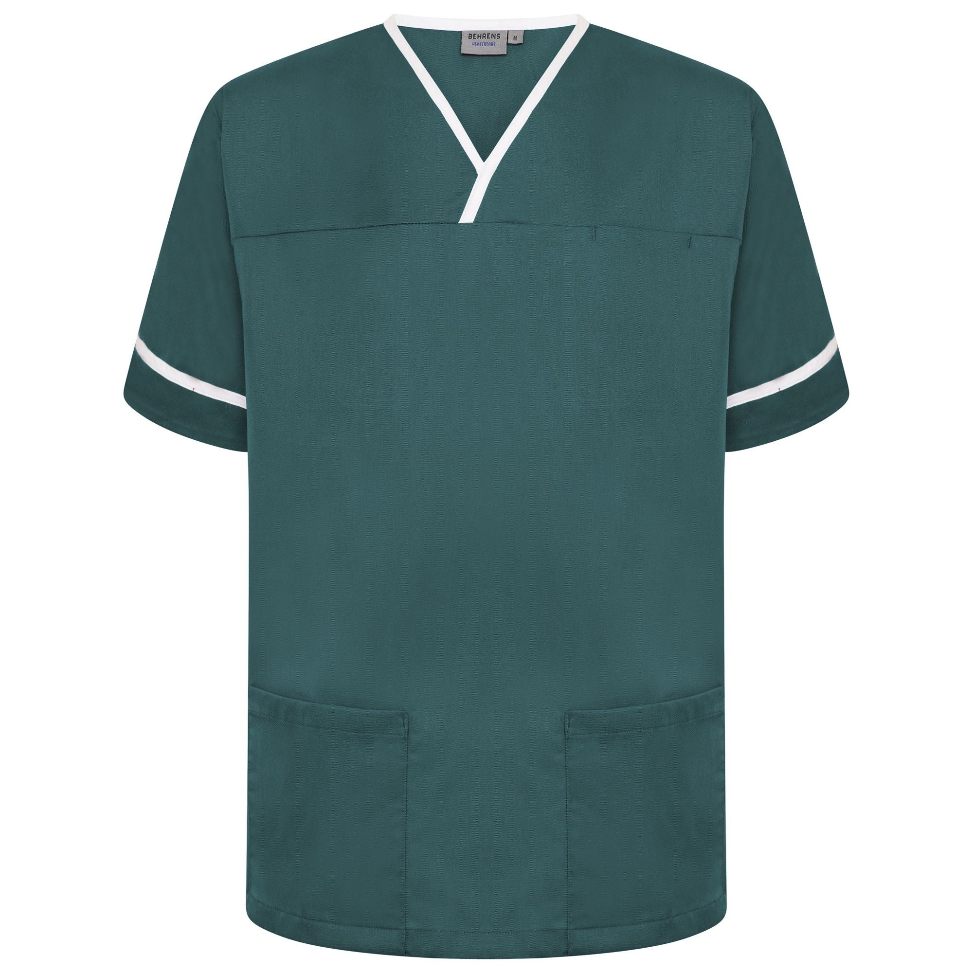 Behrens Unisex Plain Smart Scrub Top with Contrast Trim (NSTT) - Image 2
