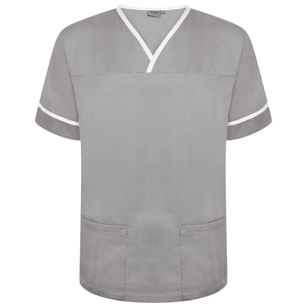 Behrens Unisex Plain Smart Scrub Top with Contrast Trim (NSTT) - Image 4