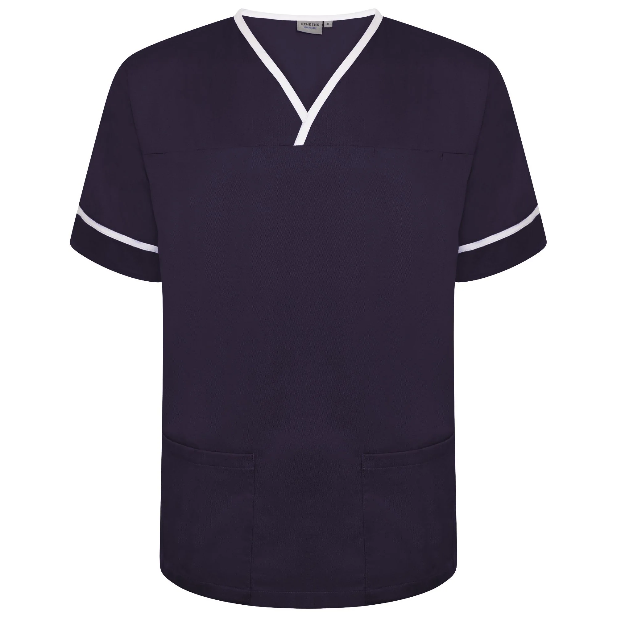 Behrens Unisex Plain Smart Scrub Top with Contrast Trim (NSTT) - Image 9