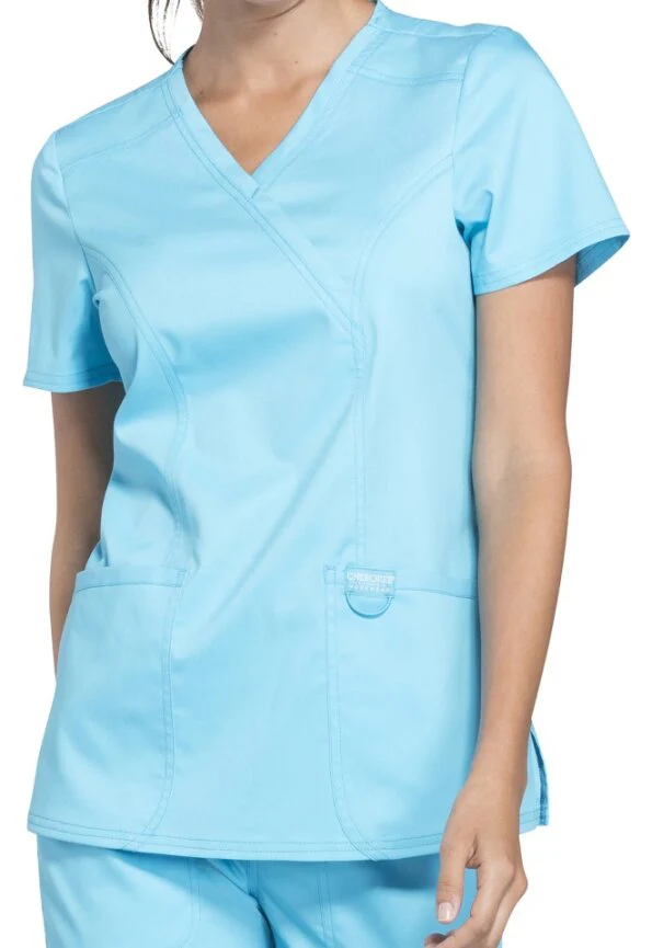 Cherokee Revolution mock wrap stretch top WW610 - Image 4