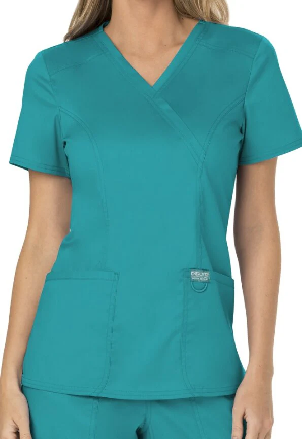 Cherokee Revolution mock wrap stretch top WW610 - Image 5