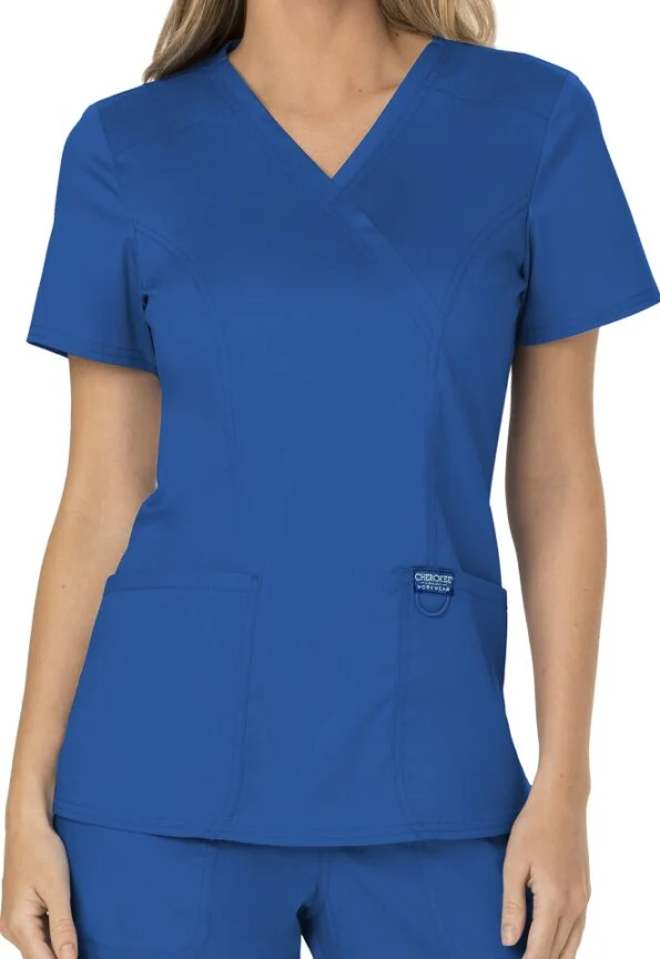 Cherokee Revolution mock wrap stretch top WW610 - Image 6