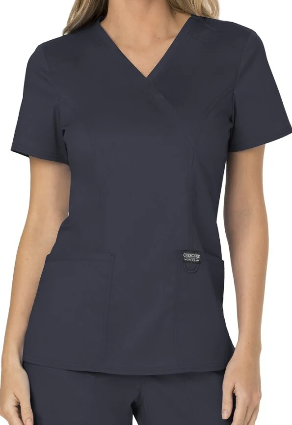 Cherokee Revolution mock wrap stretch top WW610 - Image 8