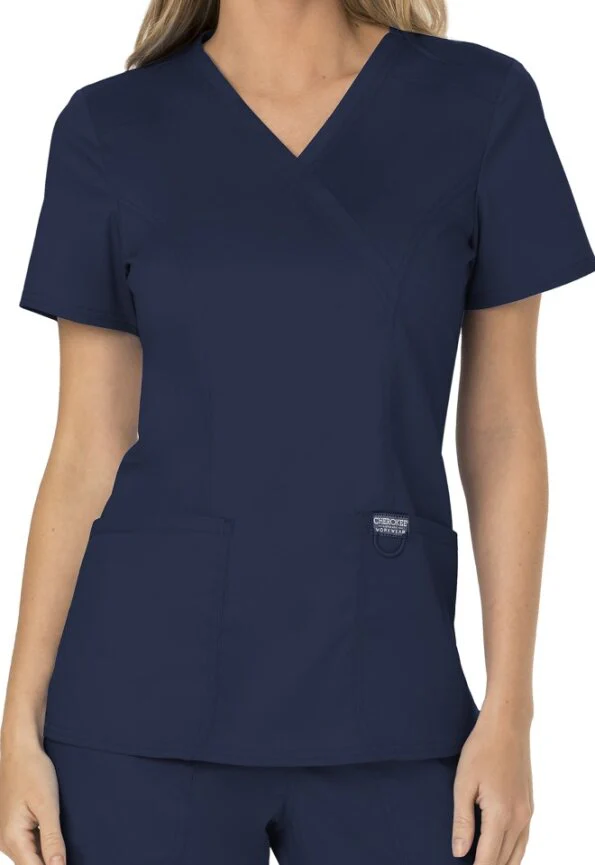 Cherokee Revolution mock wrap stretch top WW610 - Image 9
