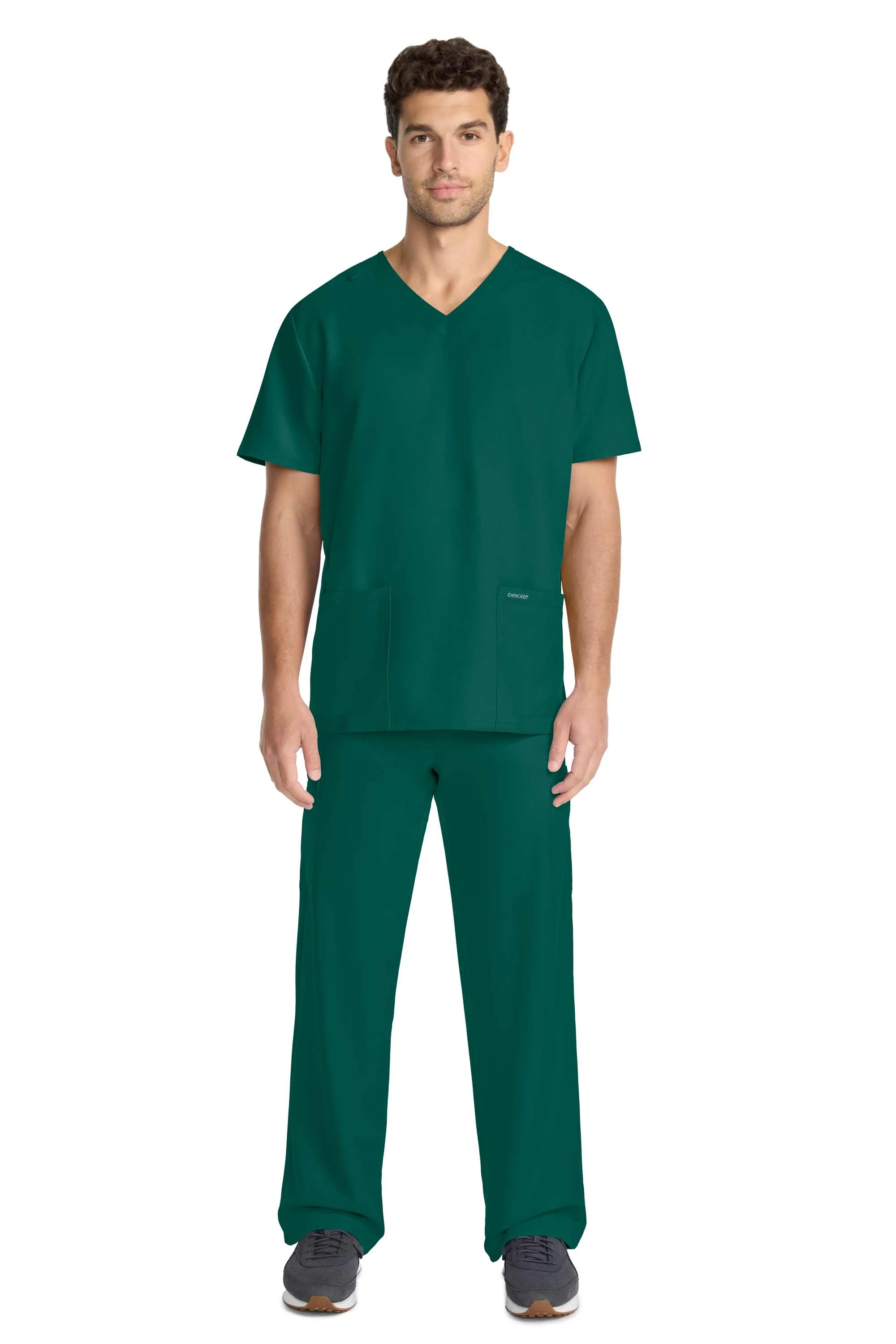 Cherokee Workwear Originals Ultra Unisex 2-Pocket V-Neck Scrub Top (CKE00014A) - Image 11