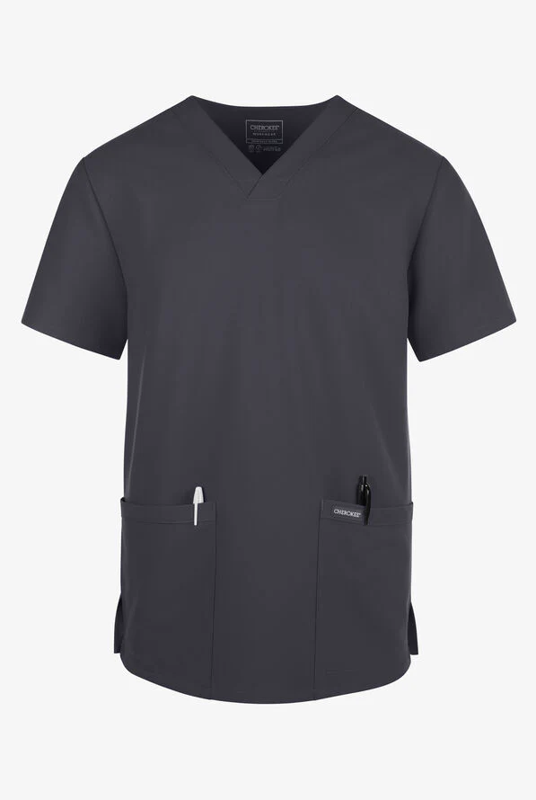 Cherokee Workwear Originals Ultra Unisex 2-Pocket V-Neck Scrub Top (CKE00014A) - Image 2