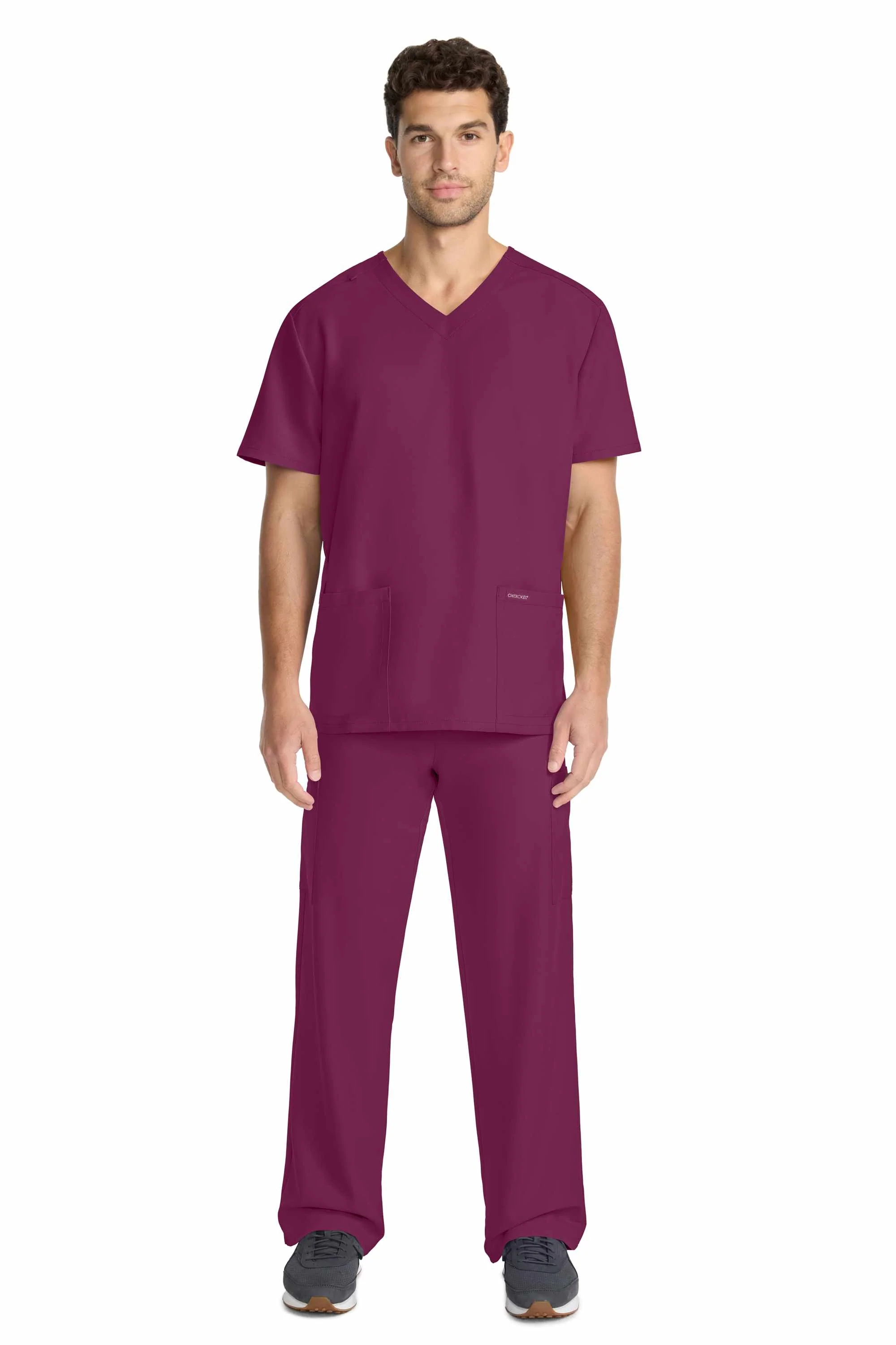 Cherokee Workwear Originals Ultra Unisex 2-Pocket V-Neck Scrub Top (CKE00014A) - Image 6