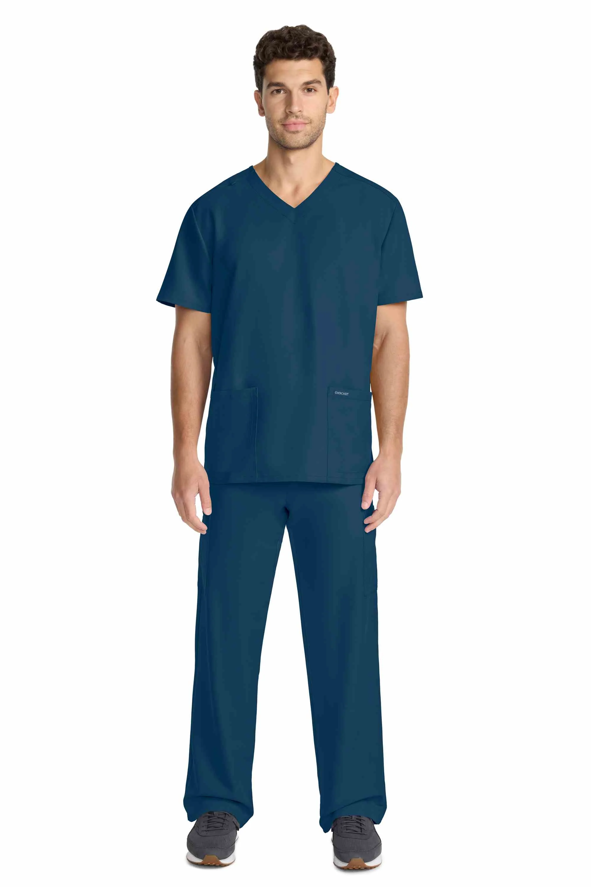 Cherokee Workwear Originals Ultra Unisex 2-Pocket V-Neck Scrub Top (CKE00014A) - Image 8