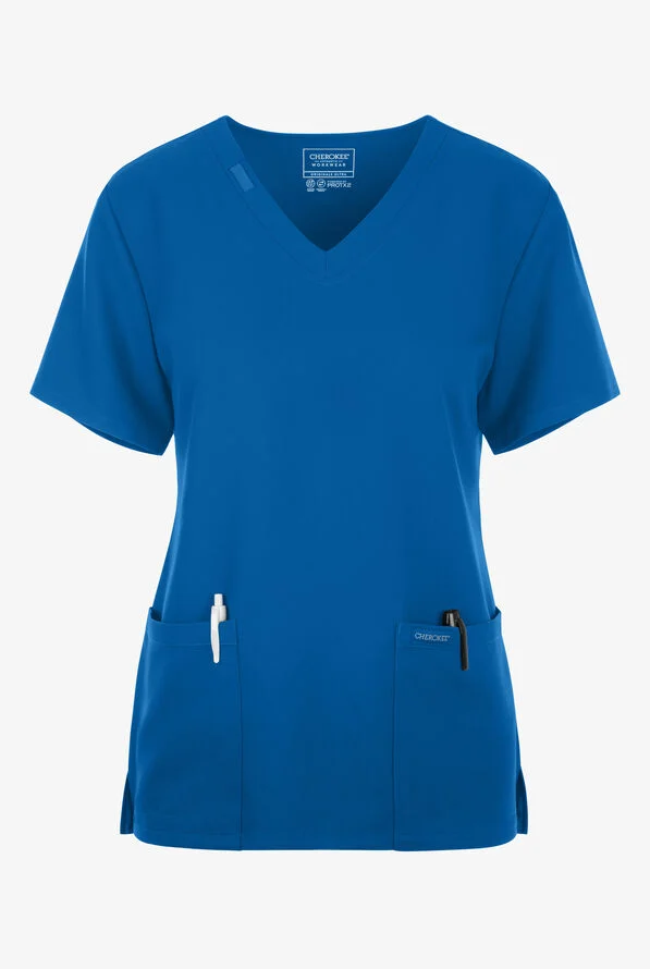 Cherokee Workwear Originals Ultra Women's 2-Pocket V-Neck Scrub Top (CKE953A) - Image 2