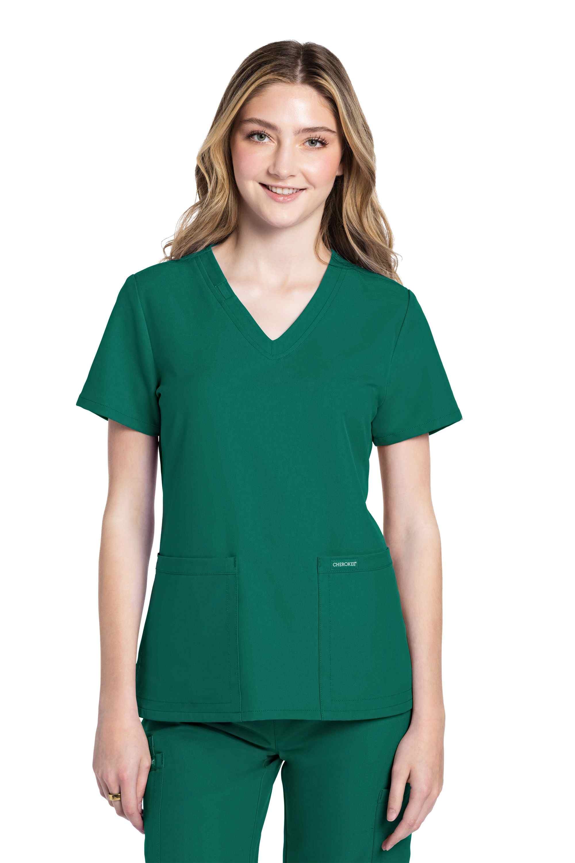 Cherokee Workwear Originals Ultra Women's 2-Pocket V-Neck Scrub Top (CKE953A) - Image 21