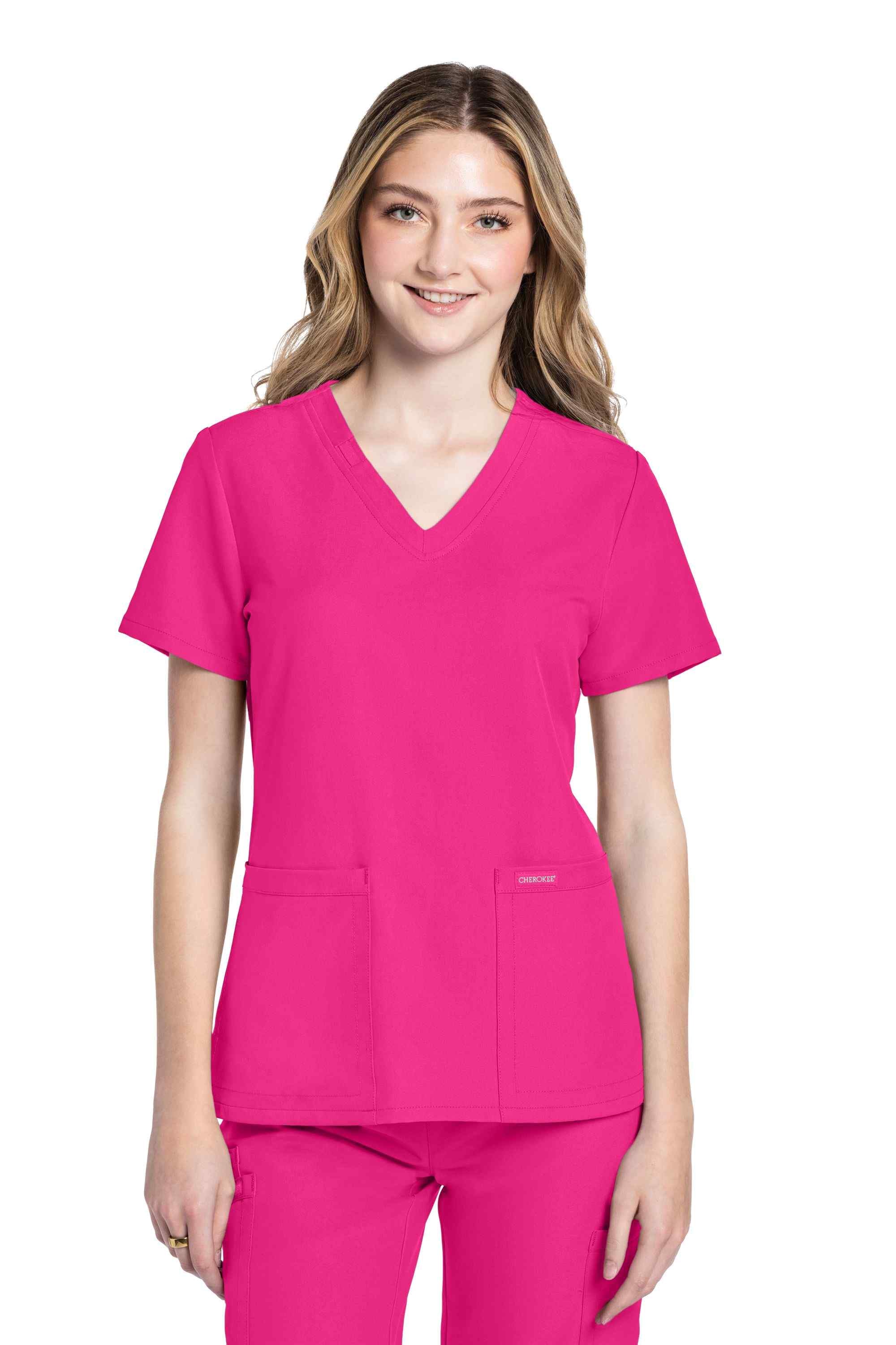 Cherokee Workwear Originals Ultra Women's 2-Pocket V-Neck Scrub Top (CKE953A) - Image 7