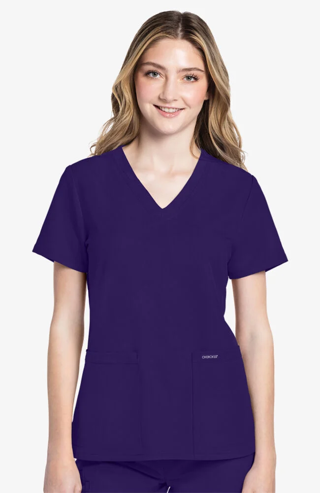 Cherokee Workwear Originals Ultra Women's 2-Pocket V-Neck Scrub Top (CKE953A) NEW COLOURS!! - Image 3