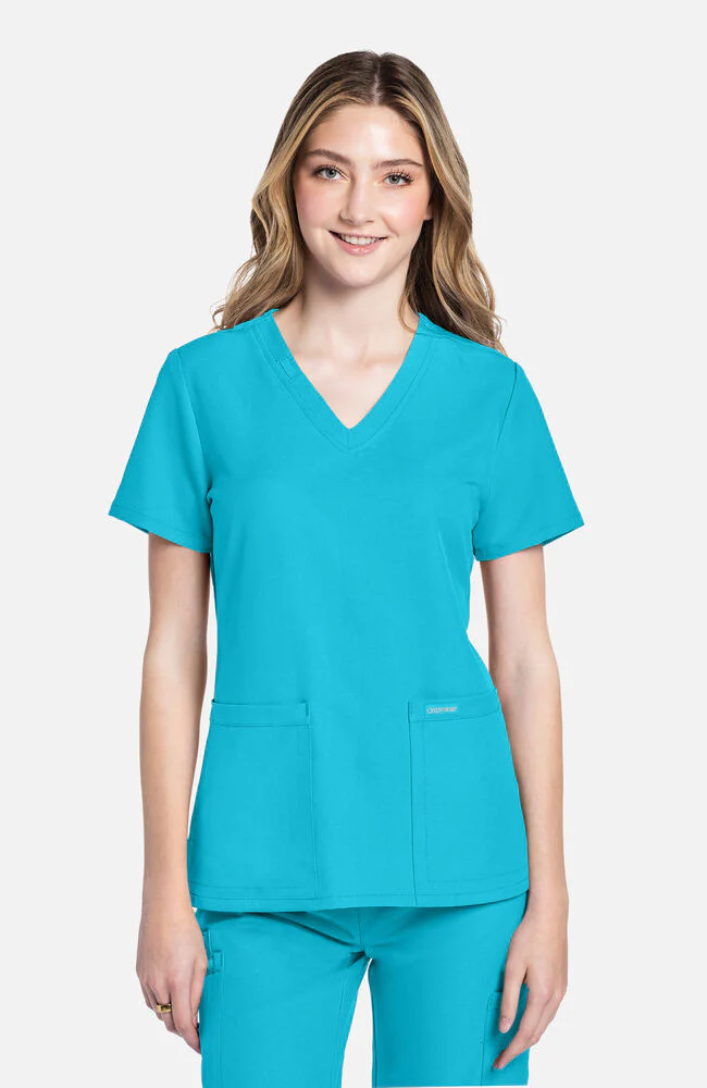 Cherokee Workwear Originals Ultra Women's 2-Pocket V-Neck Scrub Top (CKE953A) NEW COLOURS!! - Image 4