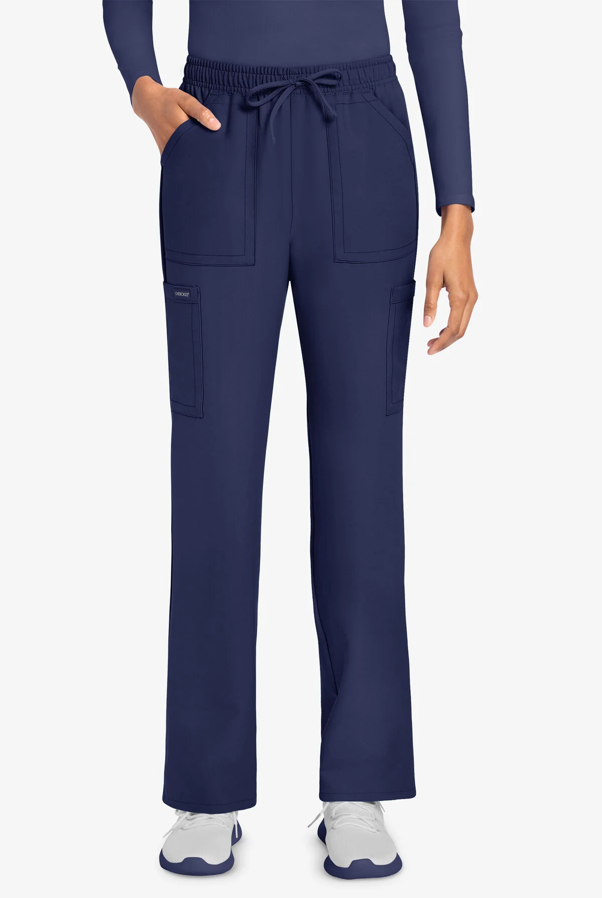 Cherokee Workwear Originals Ultra Women's 4-Pocket Drawstring Cargo Scrub Pants (CKE272A) - Image 3