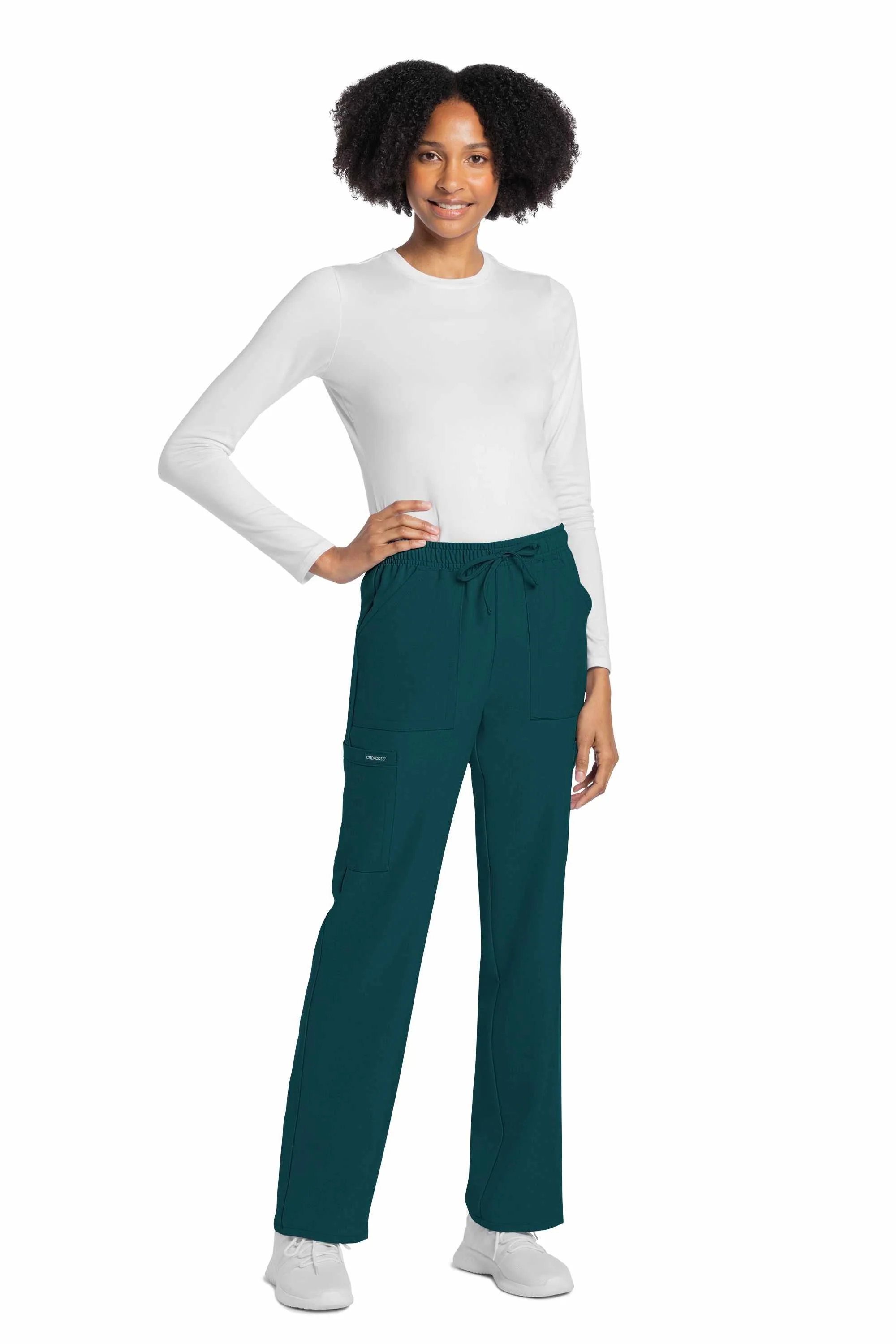 Cherokee Workwear Originals Ultra Women's 4-Pocket Drawstring Cargo Scrub Pants (CKE272A) - Image 7