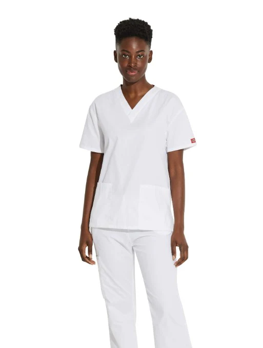 Dickies EDS Cotton Rich Unisex Scrub Top 86706 - Image 10
