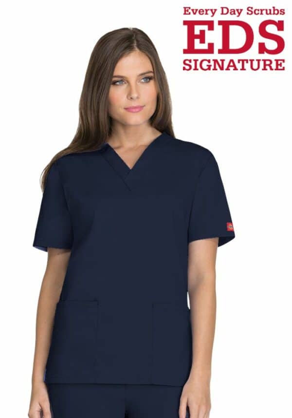 Dickies EDS Cotton Rich Unisex Scrub Top 86706 - Image 3