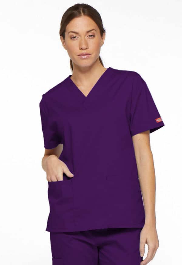 Dickies EDS Cotton Rich Unisex Scrub Top 86706 - Image 5