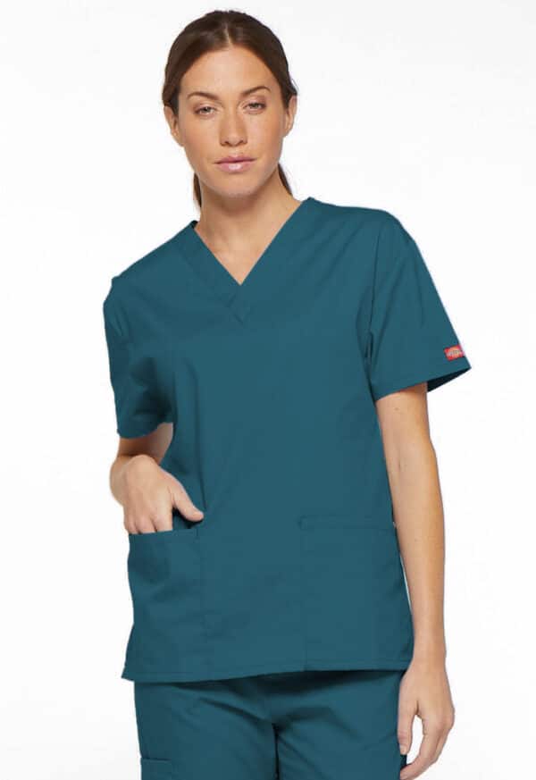 Dickies EDS Cotton Rich Unisex Scrub Top 86706 - Image 6