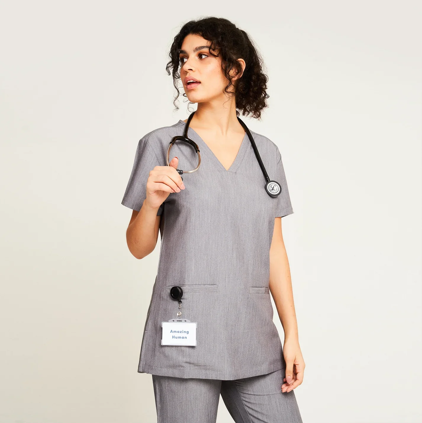 SIMKI Ari Two Pocket Ladies 4 Way Stretch Scrub Top - Image 11