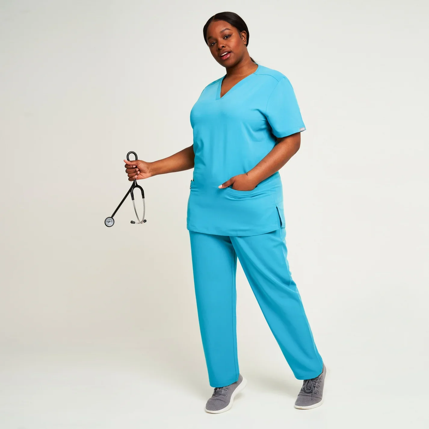 SIMKI Ari Two Pocket Ladies 4 Way Stretch Scrub Top - Image 14